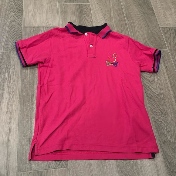 Psycho Bunny Boys Pink Collard Shirt Size M